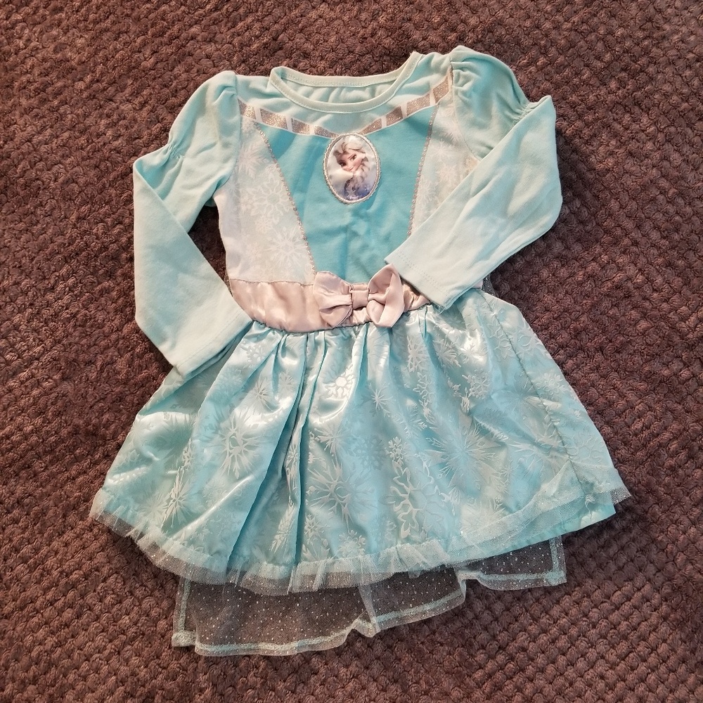 Elsa dress with shear sparkling cape